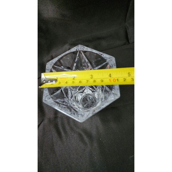 Cristal France Garanti Plus Vase Genuine Lead Crystal Star Pattern 5" - Picture 12 of 12